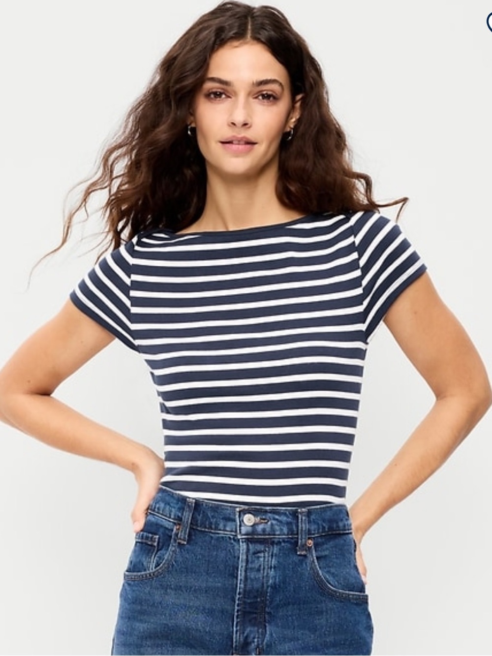 2 Old Navy Striped Boatneck Tees (Navy & Red) NWOT